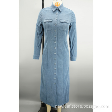 Retro Slim fit Corduroy 16W shirt dress